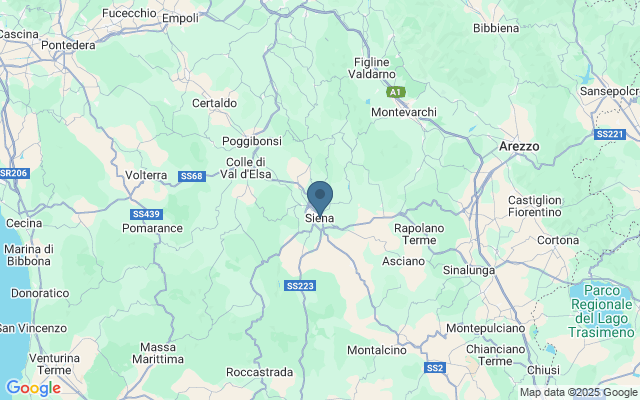 Kaart met locatie Palio van Siena